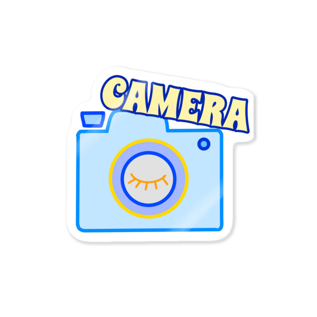 charlolのcamera ブルー ステッカー