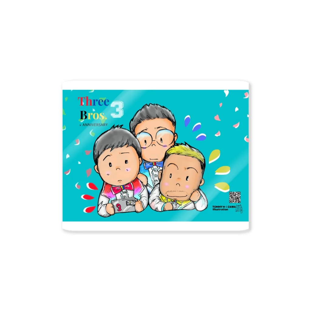 TOMMY★☆ZAWA　ILLUSTRATIONの三兄弟。記念日。 Sticker