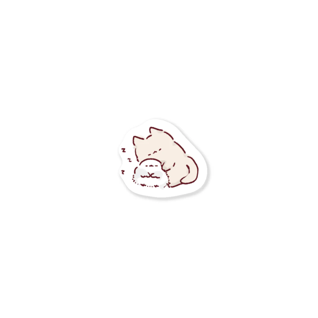 【シマエナガグッズ】ちくわファクトリーのすやすやシマエナガねこ Sticker