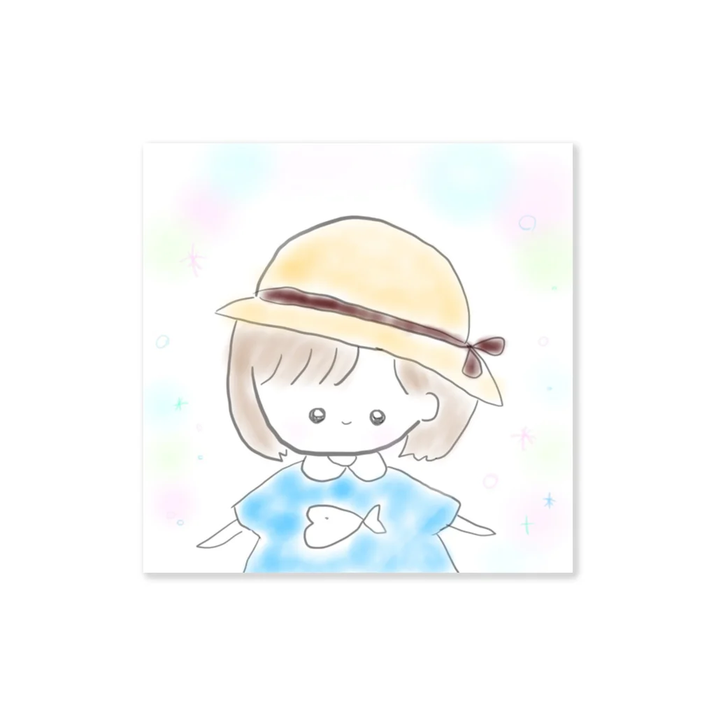 ののちゃショップ️🫧🐻‍❄️の夏の麦わら帽子ののちゃん👒 Sticker