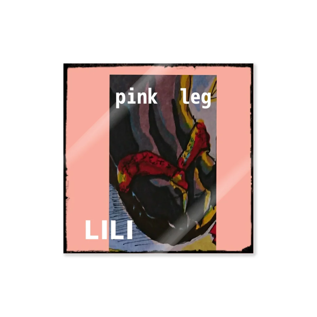 LILIの【pink  leg】LILI ステッカー