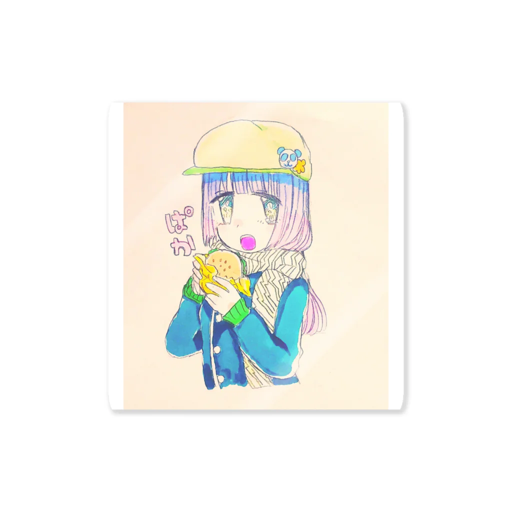 りんごあめの子のハンバーガー女子 Sticker