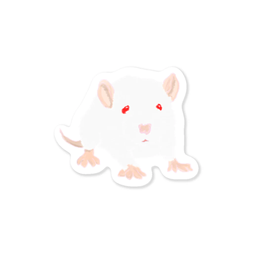 matsunomiの丸くて白くて小さくてかわいいネズミ ステッカー