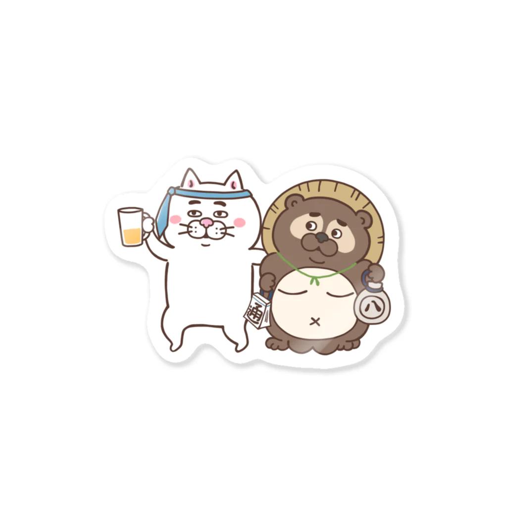 目つきの悪い猫＠いけやけいの酔っ払いにゃんこ Sticker