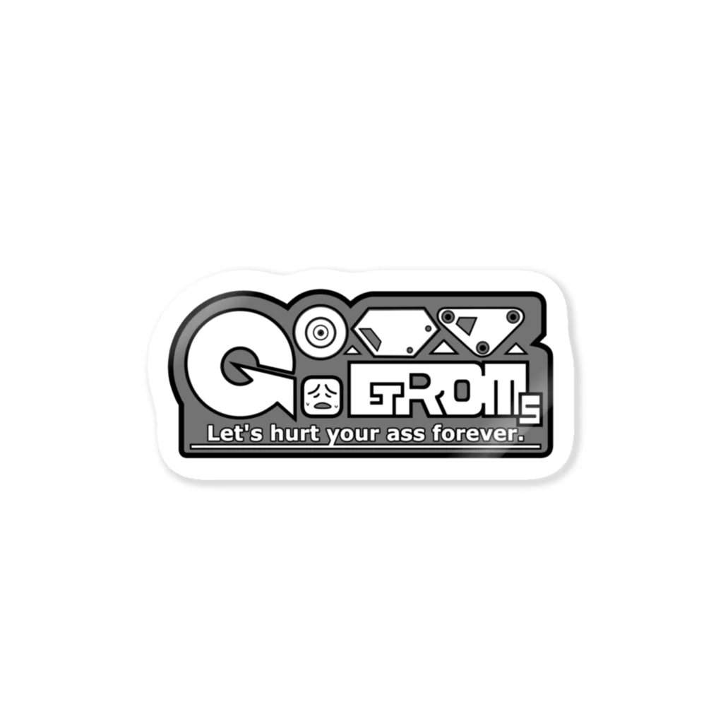 ZOOM SHOPの尻痛GROMステッカー [白黒] Sticker