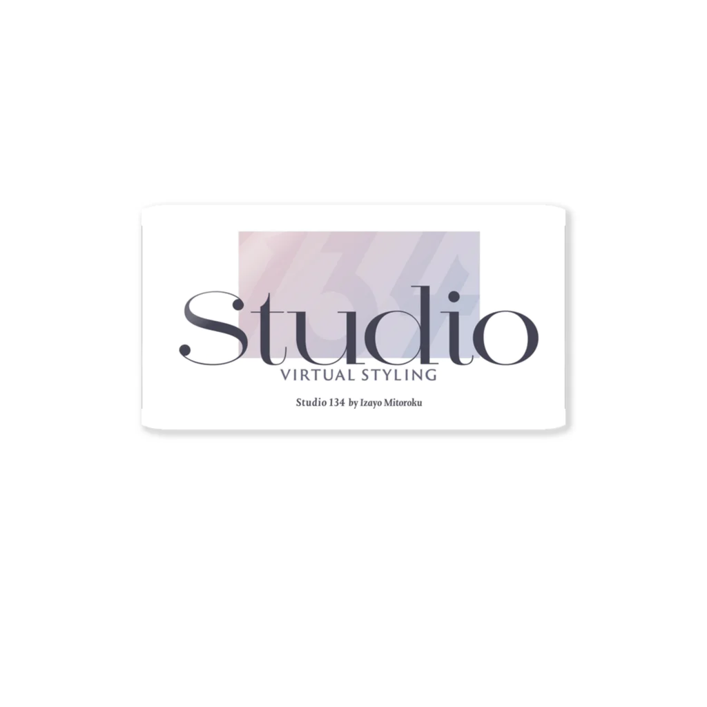 Studio 134のstudio134ロゴWH ステッカー