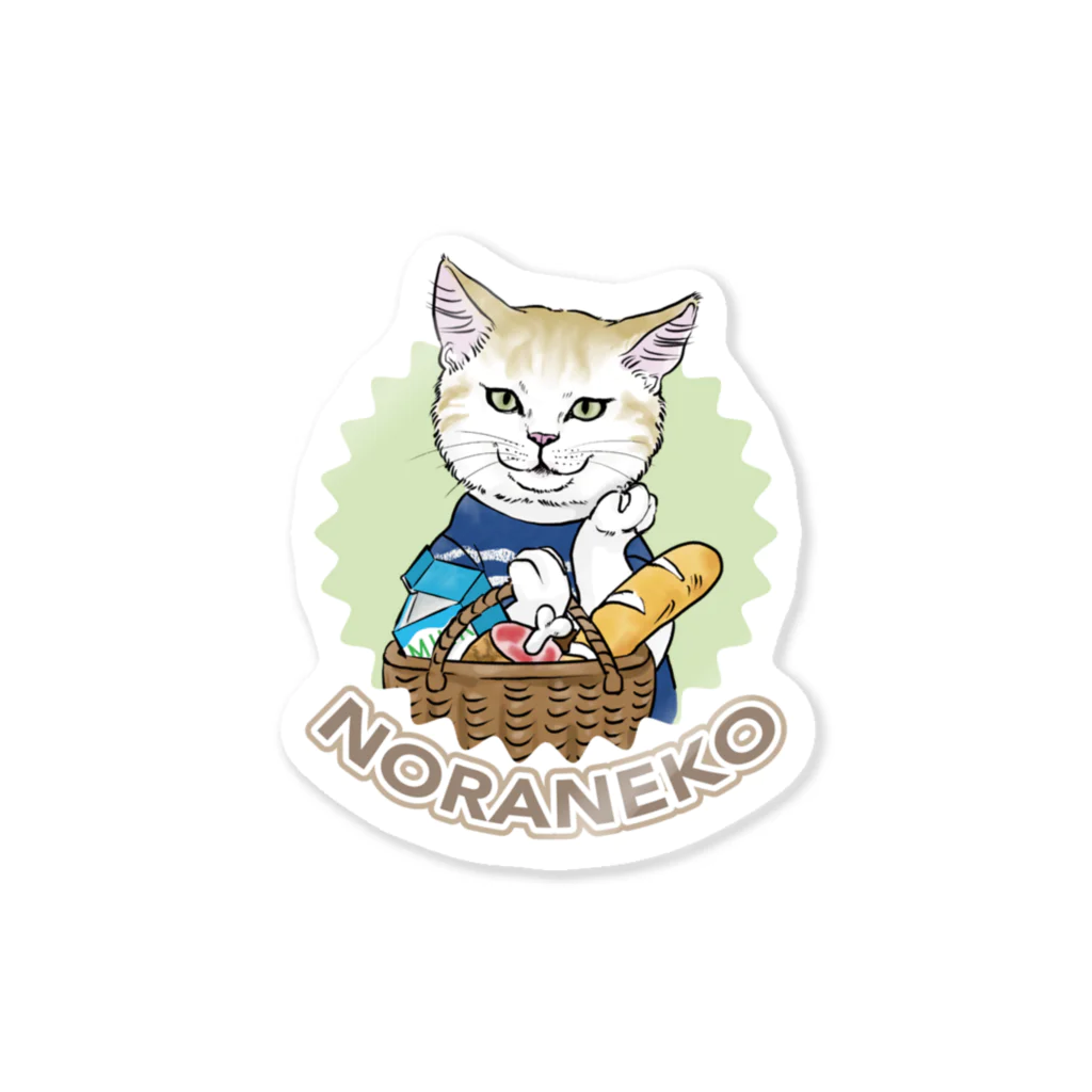 noraneko_storeのお買い物猫 Sticker