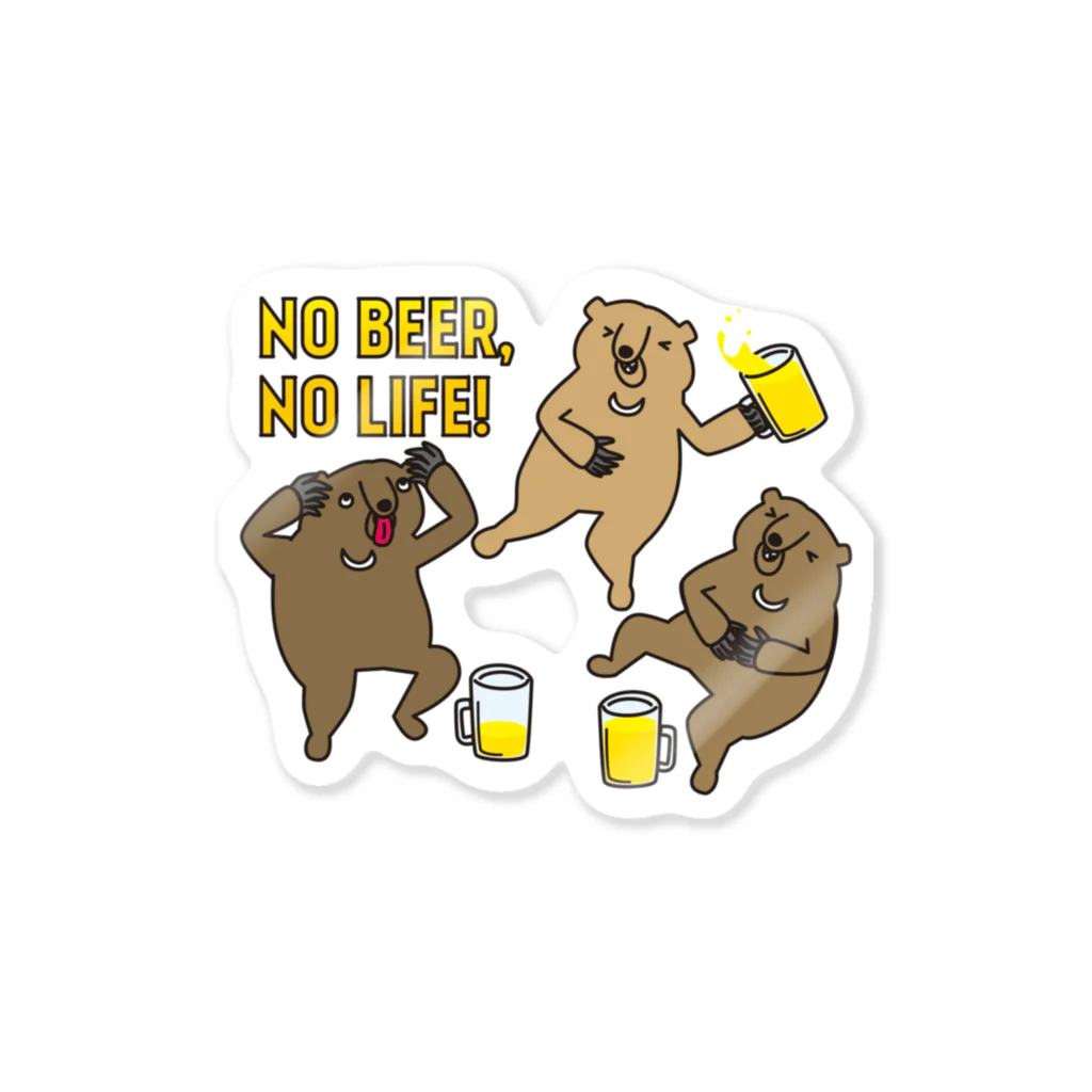 mojokinnのNO BEER, NO LIFE Sticker