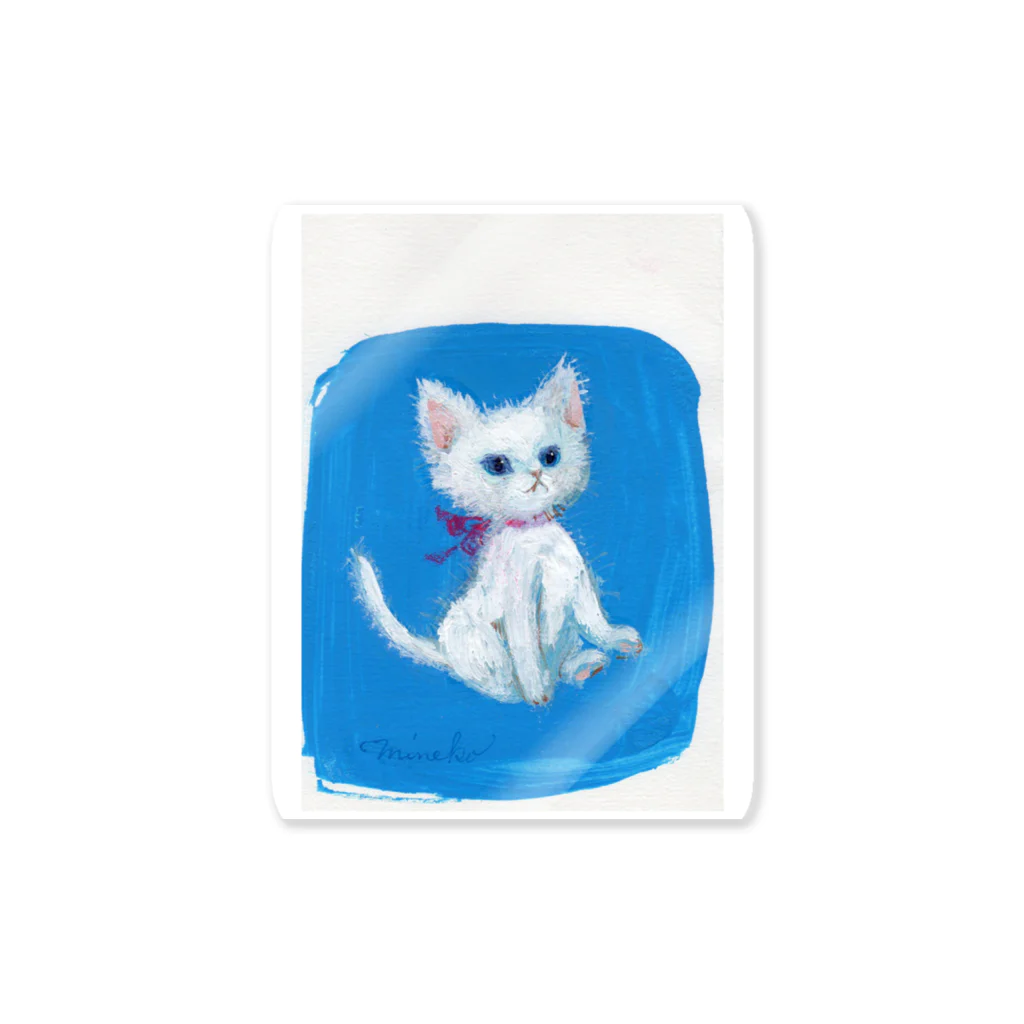 おおかみのしっぽのSnowdrop小さな白い子ねこ Sticker