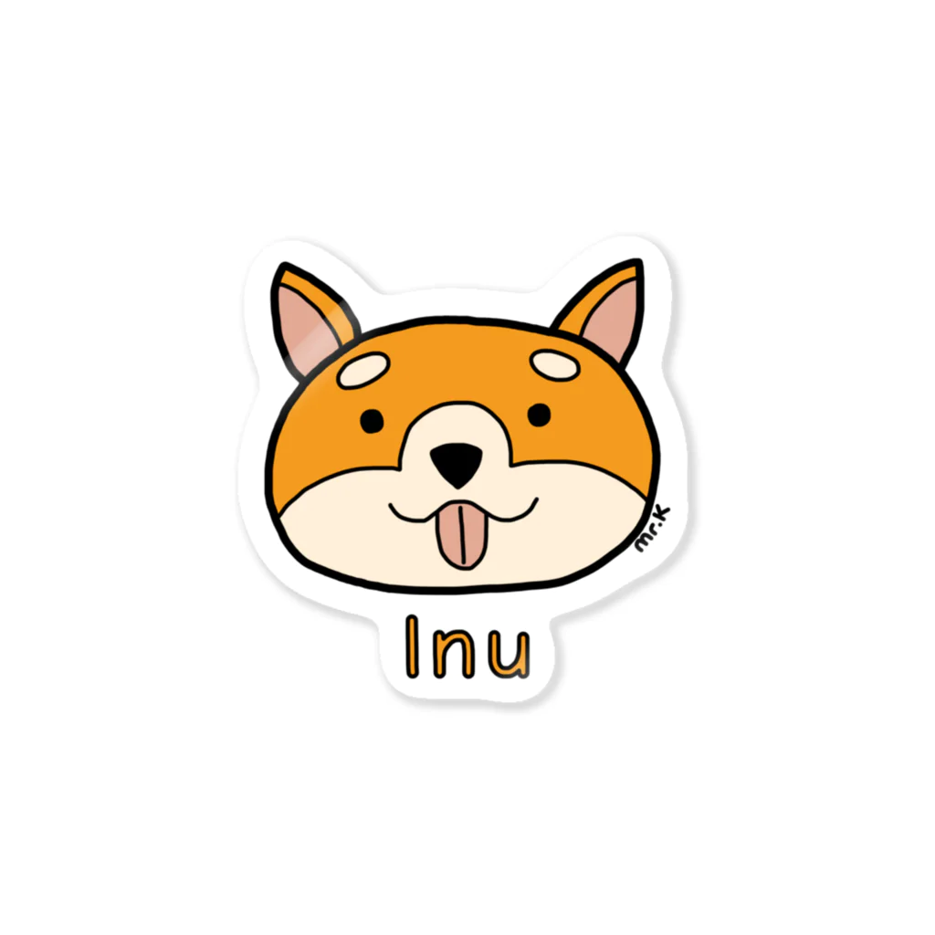 MrKShirtsのInu (犬) 色デザイン ステッカー