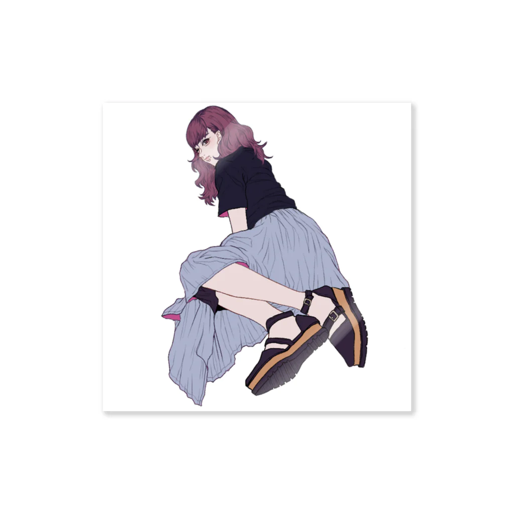 空き家のロングスカートちゃん（背景なし） Sticker