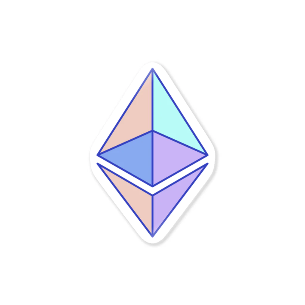 Web3 Shopのeth glyph colored Sticker