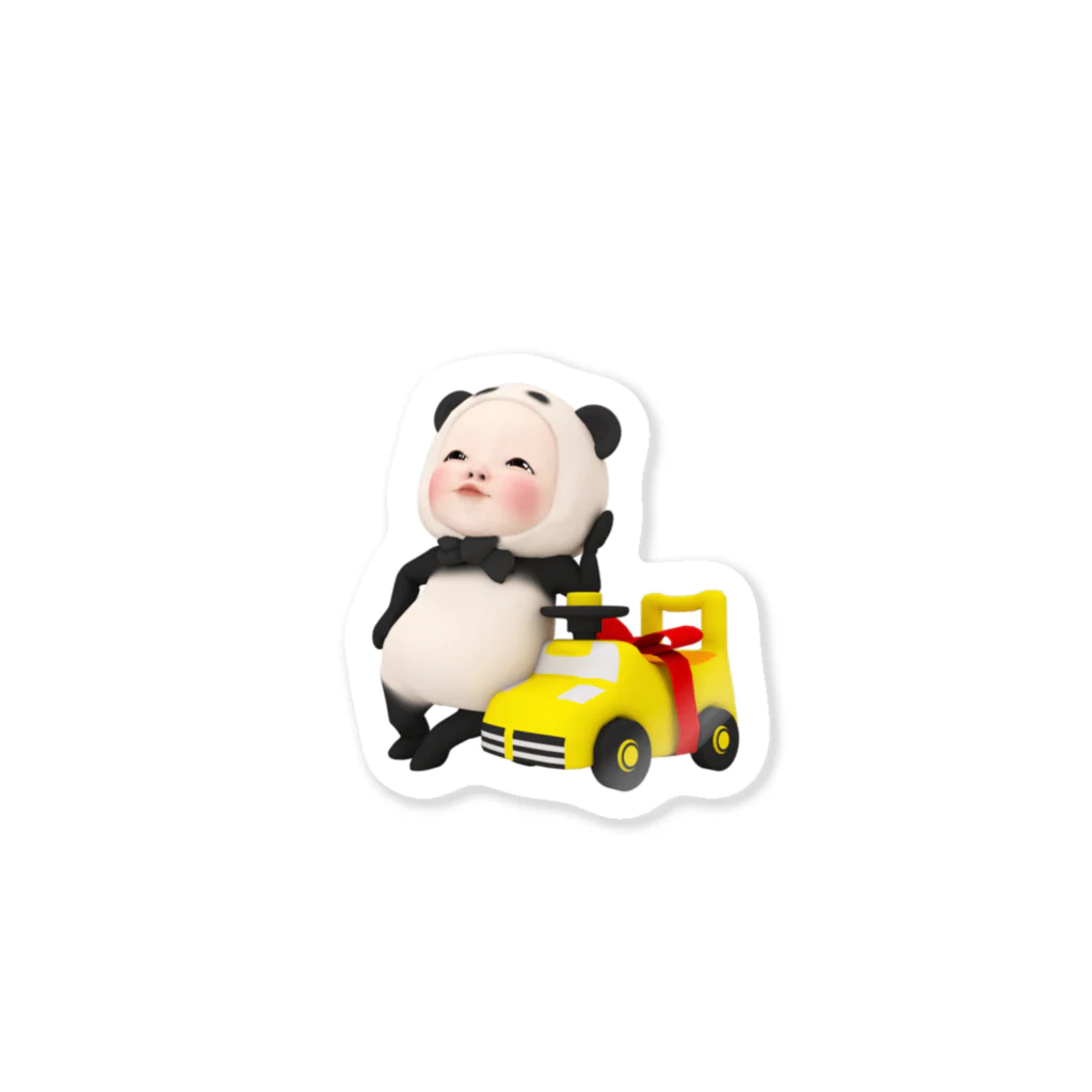 DanSianのパンダタオル・CAR01 Sticker