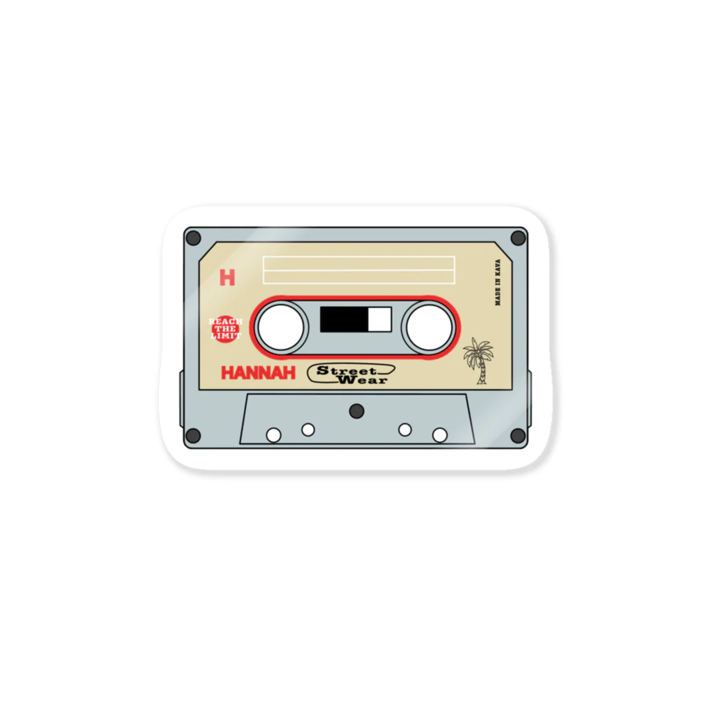 HANNAH street wear ハンナ　ストリートウェア(カバ店長)のHANNAH  street wear "Cassette  Tape“ Sticker