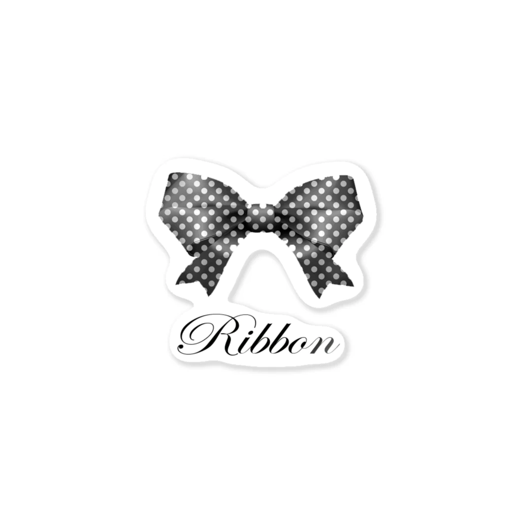 savannahのRibbon-Black ステッカー