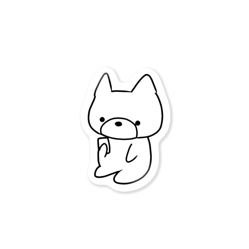 エクレアンショップのスマホをみる白い犬 Sticker