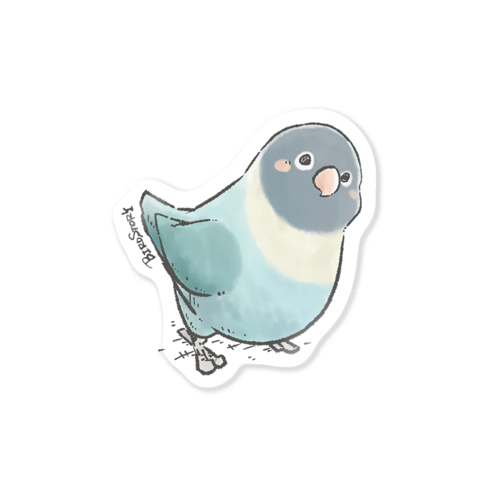 BIRDSTORYの上目遣いブルーボタンインコさん Sticker