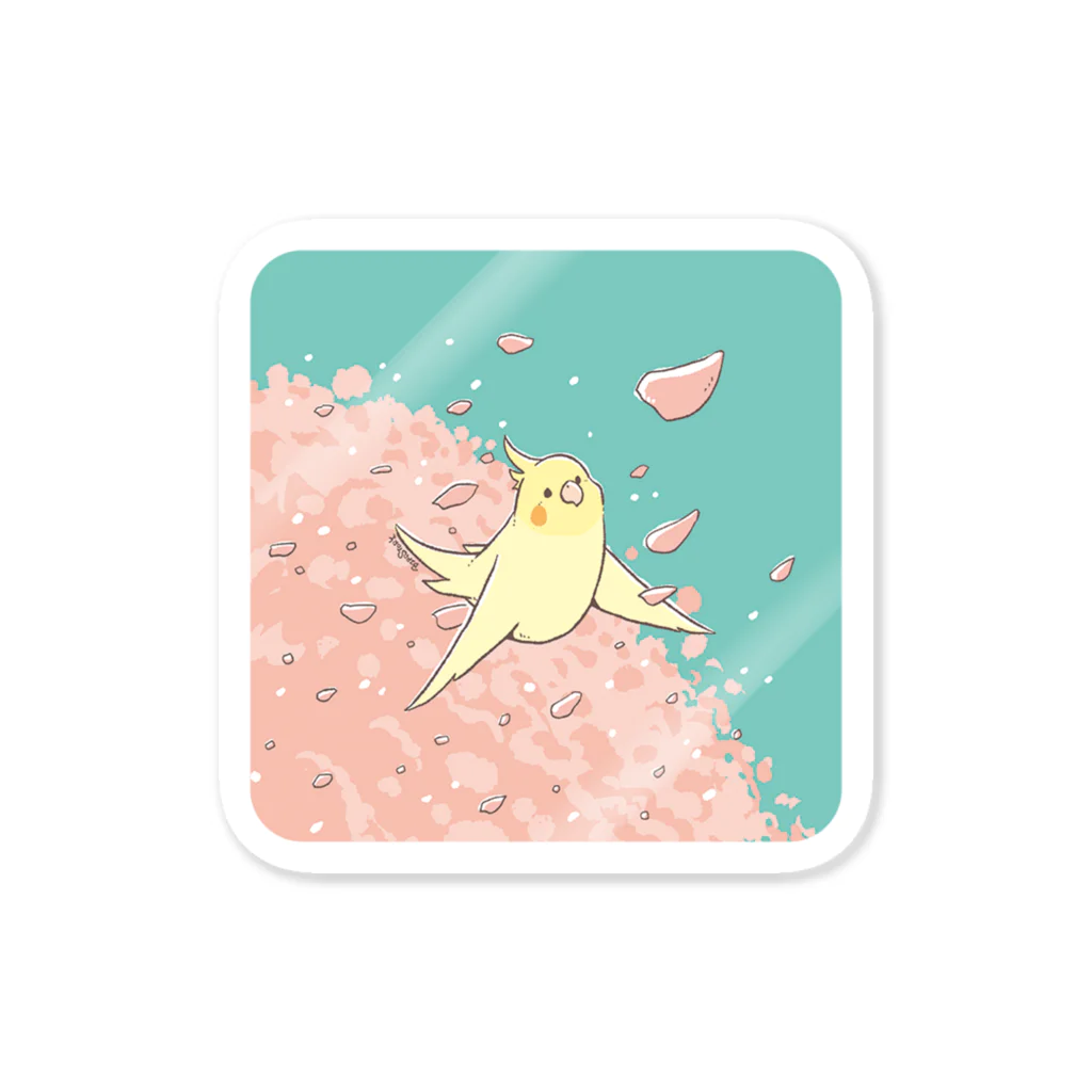 BIRDSTORYの桜とオカメインコさん Sticker