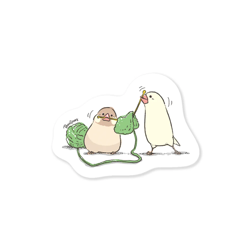 BIRDSTORYの編み物文鳥さん Sticker