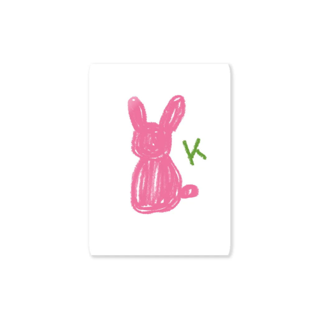 そらもようのイニシャルK ピンクうさぎ 後ろ姿🐰 Sticker