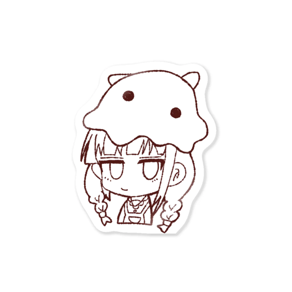 もちこのおうちのメンダコと女の子 Sticker