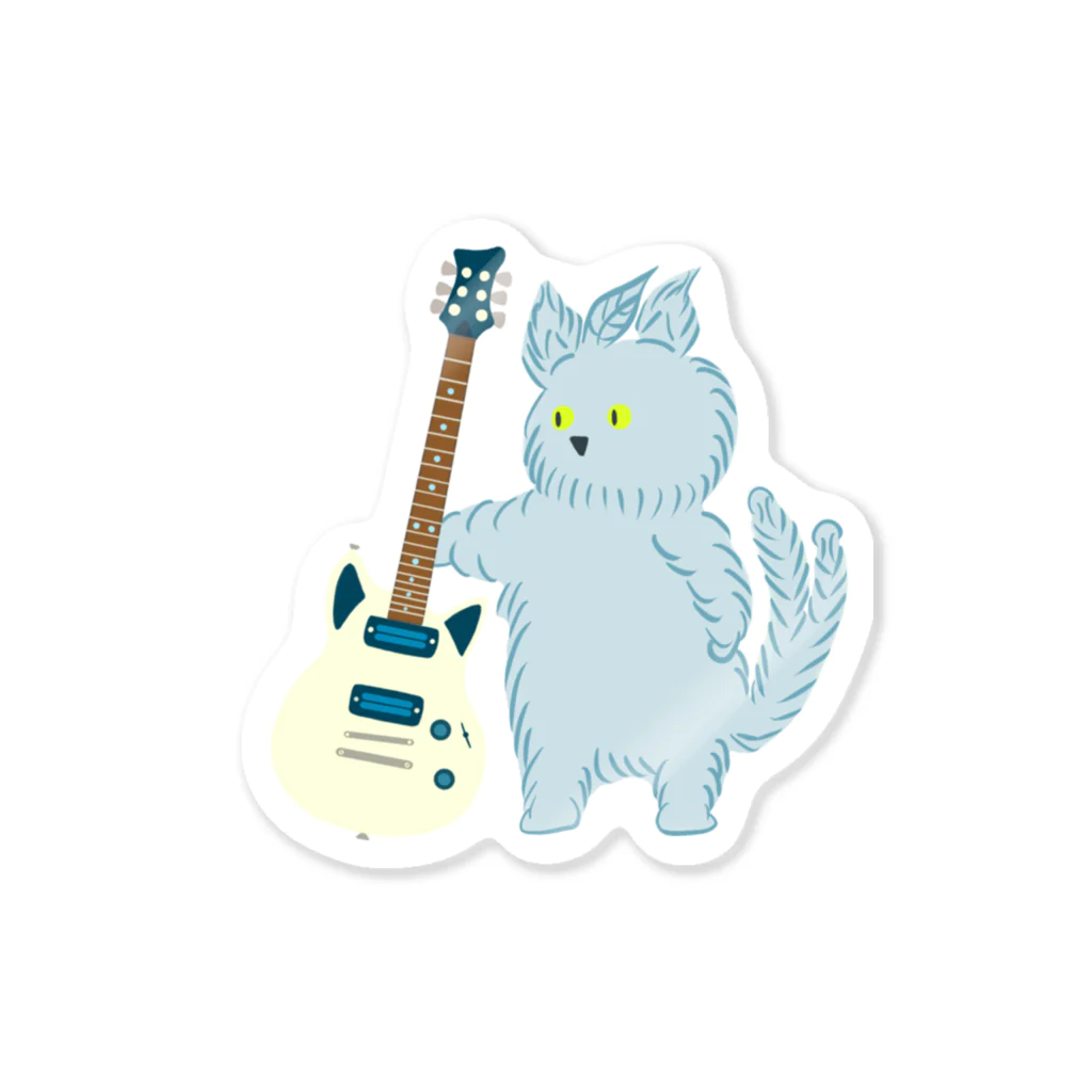 atonoatoのギターを見せる猫 Sticker