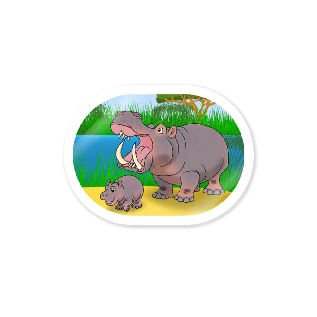 ZOO TYPHOONのカバ Sticker