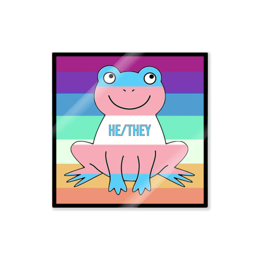 rionadのtransgender (he/they) mlm/nblm frog Sticker