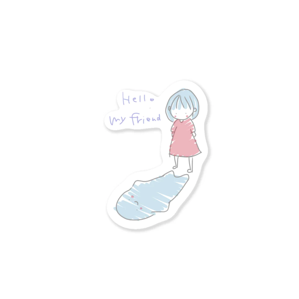 rurugirlのHello my friend Sticker