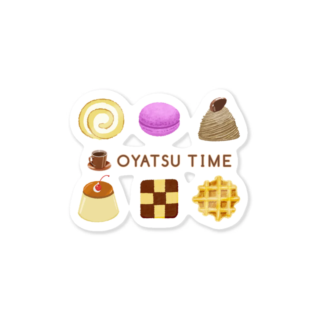 スロータイプ書店 Slowtype BooksのOYATSU TIME  洋菓子 並列配置  271 ステッカー