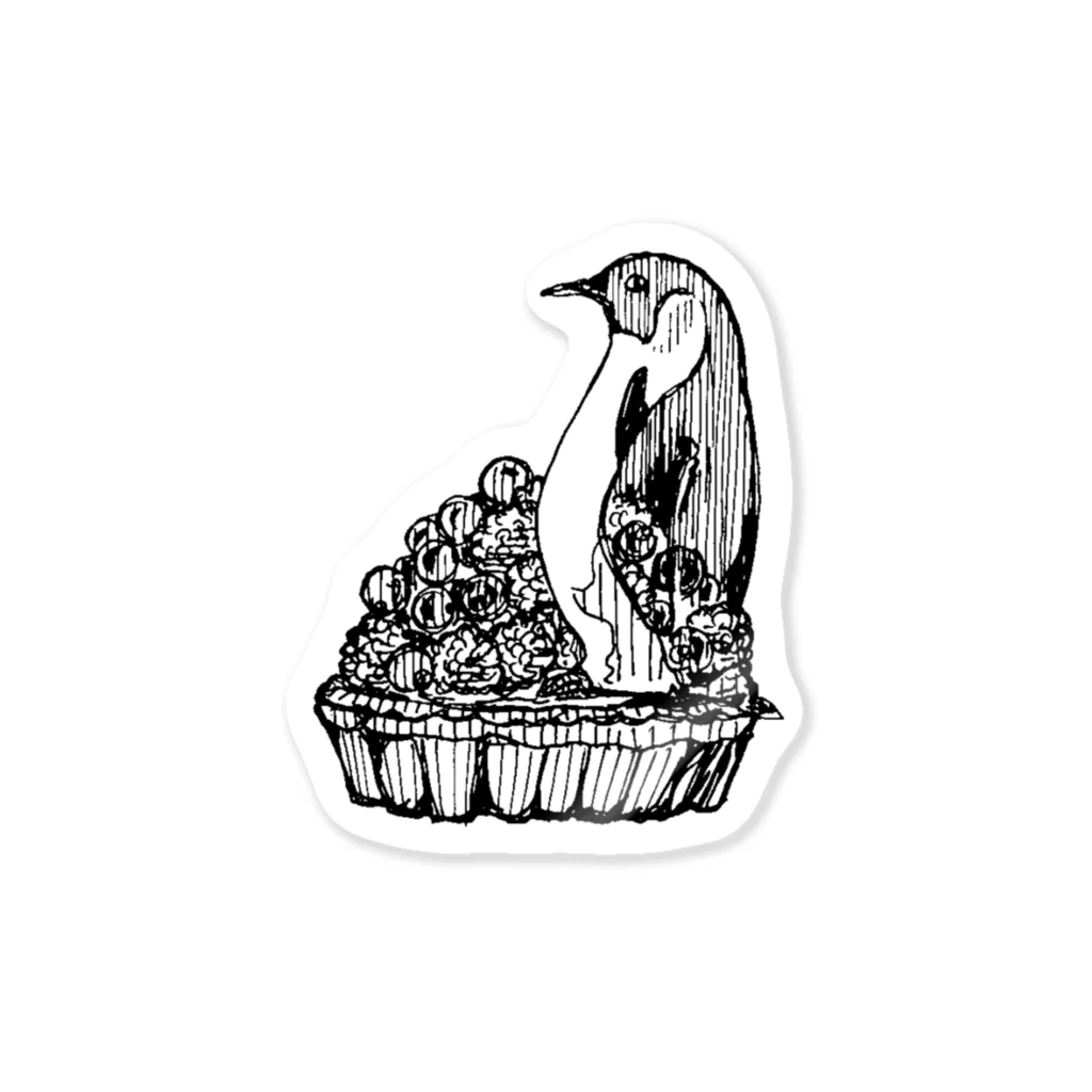 ケーキ食べたい症候群(二階堂みやび)のペンギン×タルト ステッカー