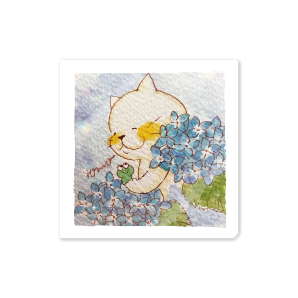 nikokoの紫陽花とねこ Sticker