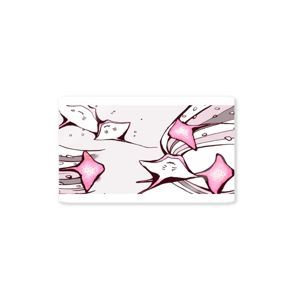 和歌の桜色のマンタ Sticker