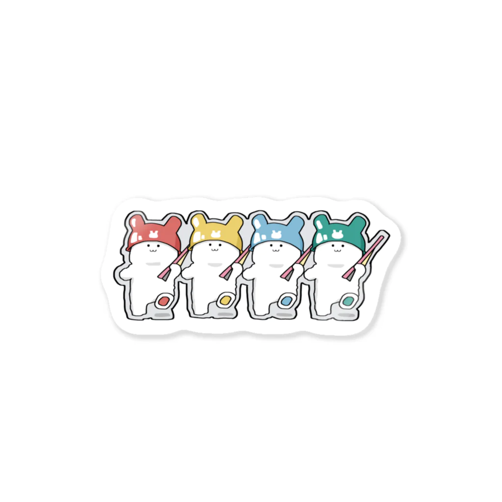 油性のしゅうまつうさぎ隊 Sticker