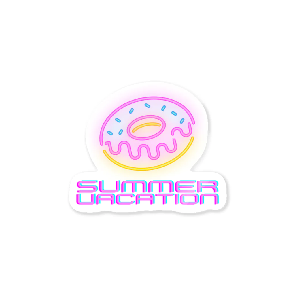 のじのドーナツショップの夏休みのドーナツ Sticker