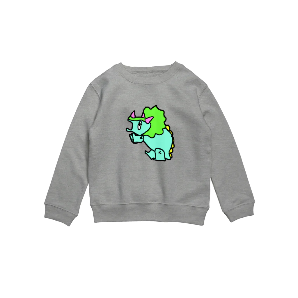 erichandmade × eric_joy_のびっくりトリケラトプスくん Crew Neck Sweatshirt