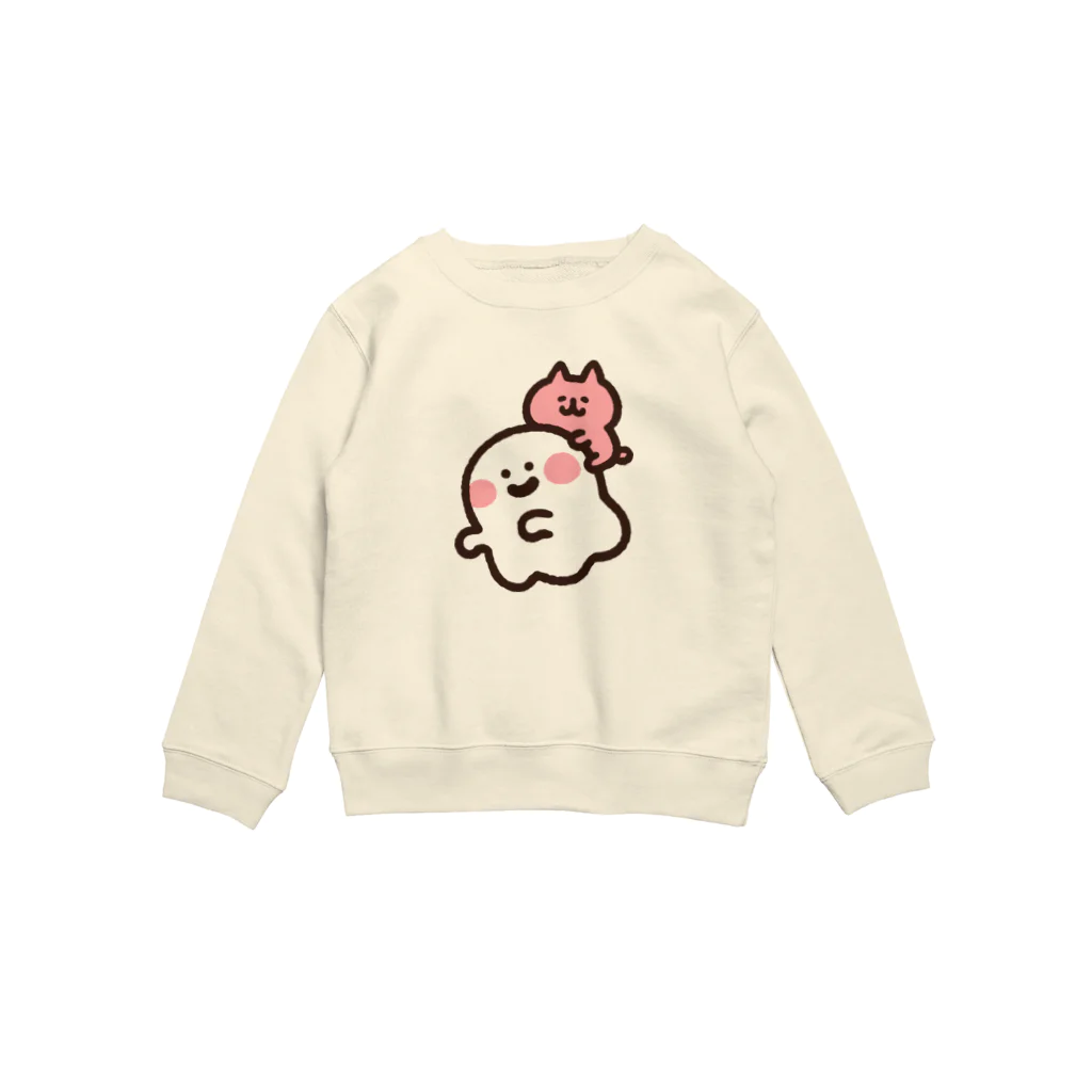 ゆるっと成仏/kanaheiのおばけとネコちゃん Crew Neck Sweatshirt