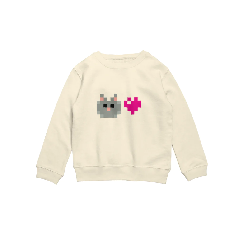 てんてんのドット絵ねこちゃんラブ Crew Neck Sweatshirt