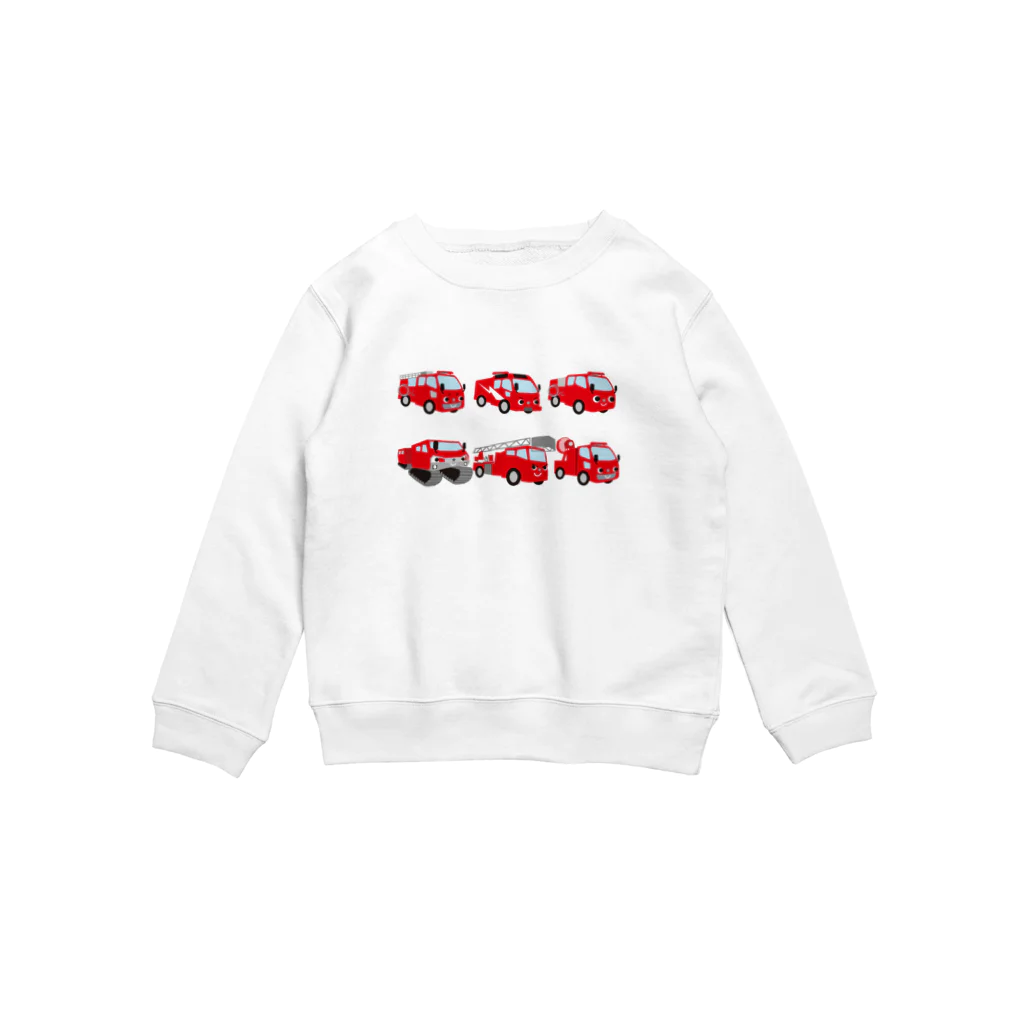 くるまちゃんショップの消防車　集まれ！ Crew Neck Sweatshirt