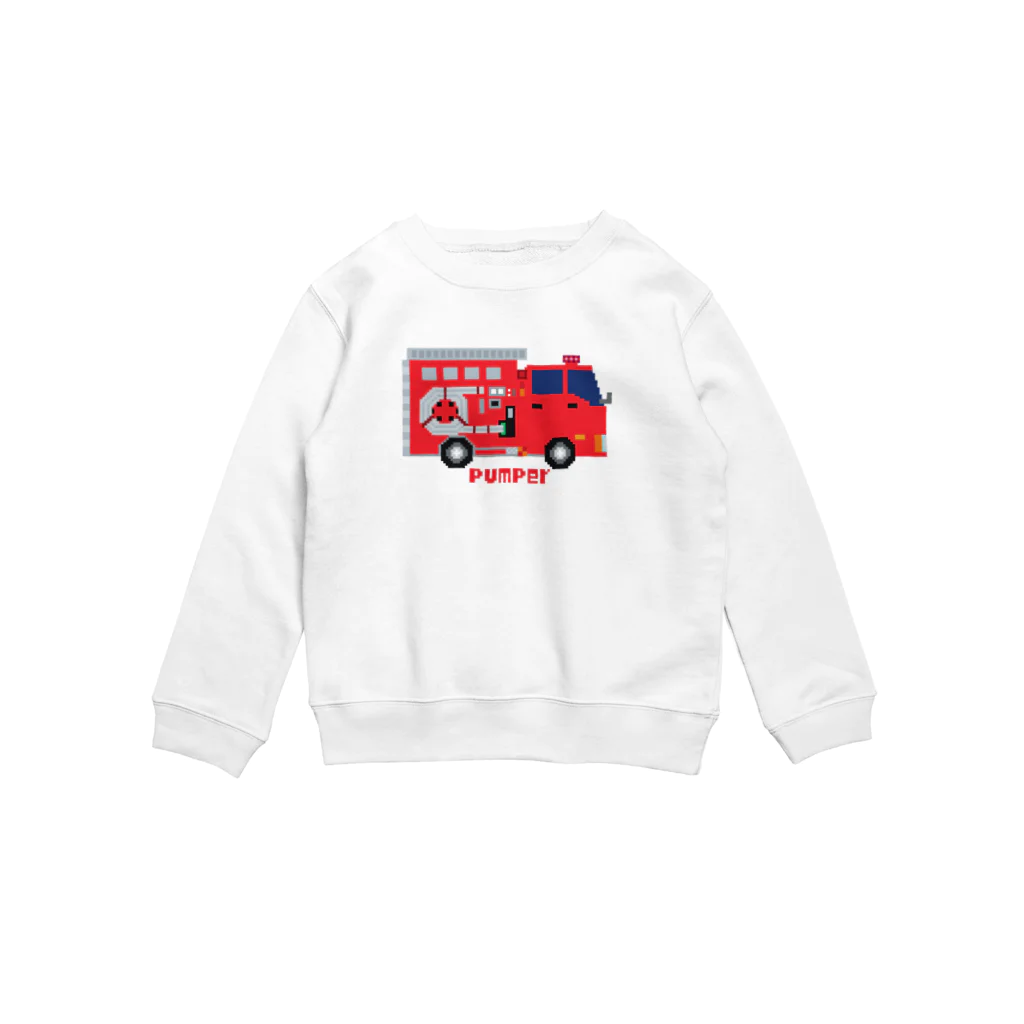 のりものドット絵Tシャツのpumper（消防ポンプ車） スウェット