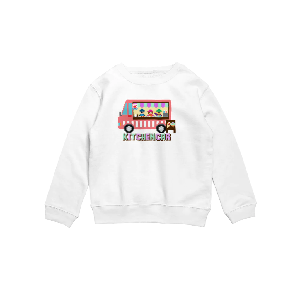 のりものドット絵Tシャツのキッチンカー（スイーツ） Crew Neck Sweatshirt