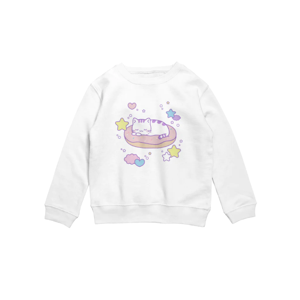 もこはる＊HiNA:＊のゆめねこ　ドーナツでねんねこ Crew Neck Sweatshirt