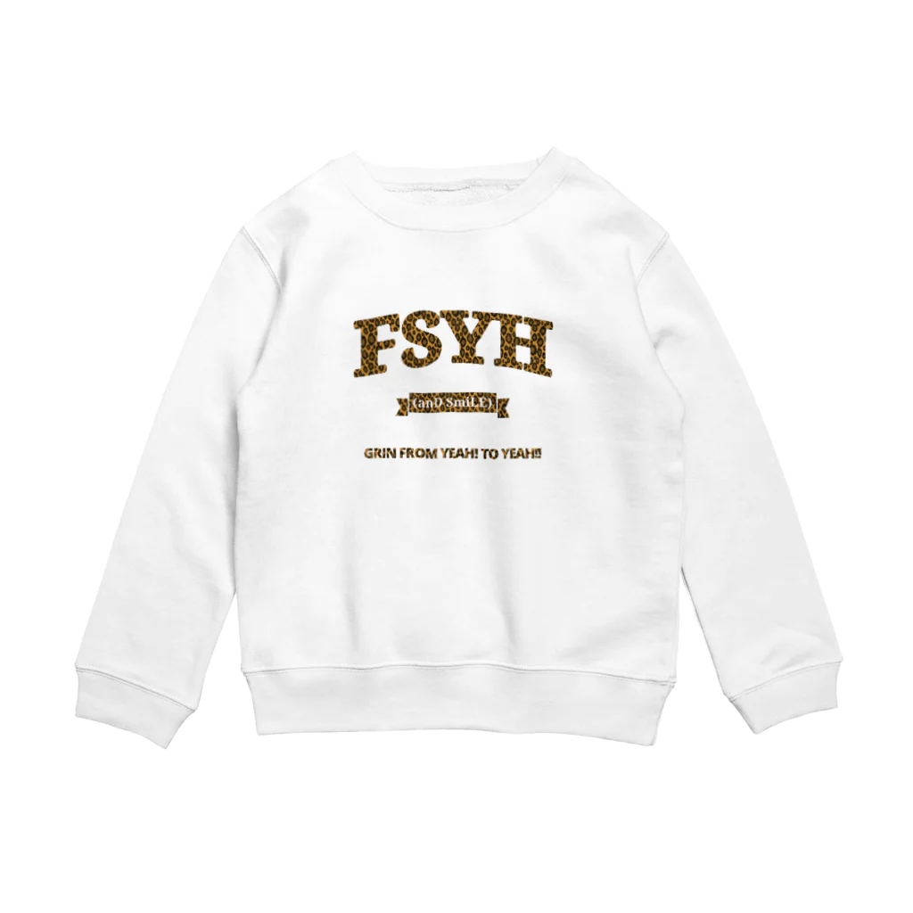 FSYH(S) のCollege logo Crew sweat for KIDS(leopard) Crew Neck Sweatshirt