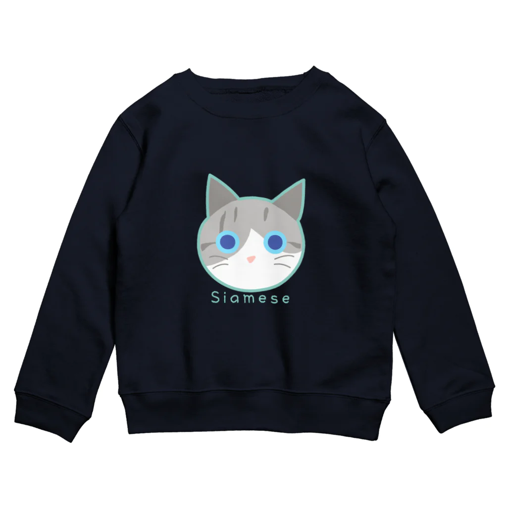 かまくらまいのシャムトラ猫 Crew Neck Sweatshirt