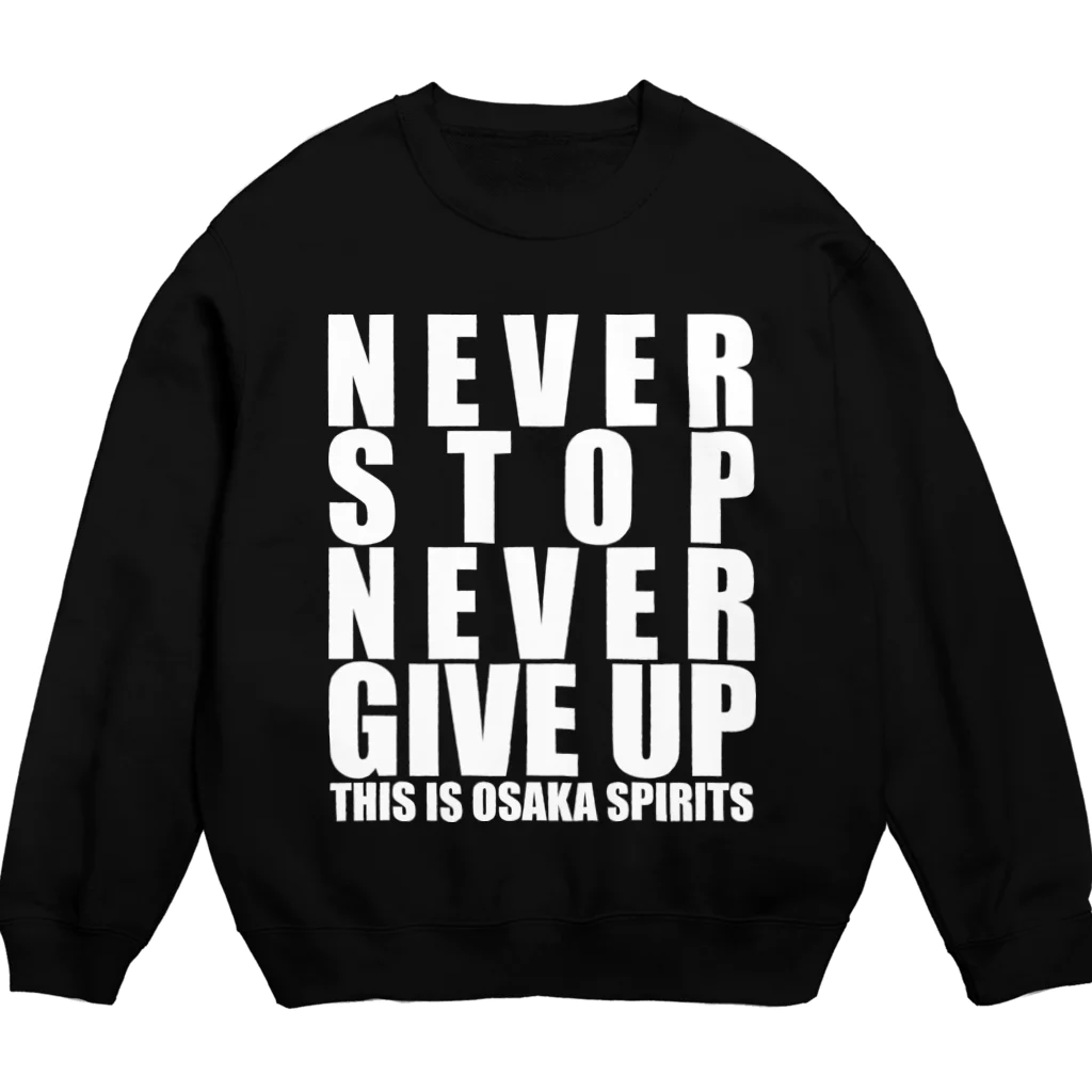 サッカーショップ蹴球堂の【OTONA REAL】NEVER STOP NEVER GIVE UP Tシャツ（OSAKA SPIRITS Ver.） 맨투맨