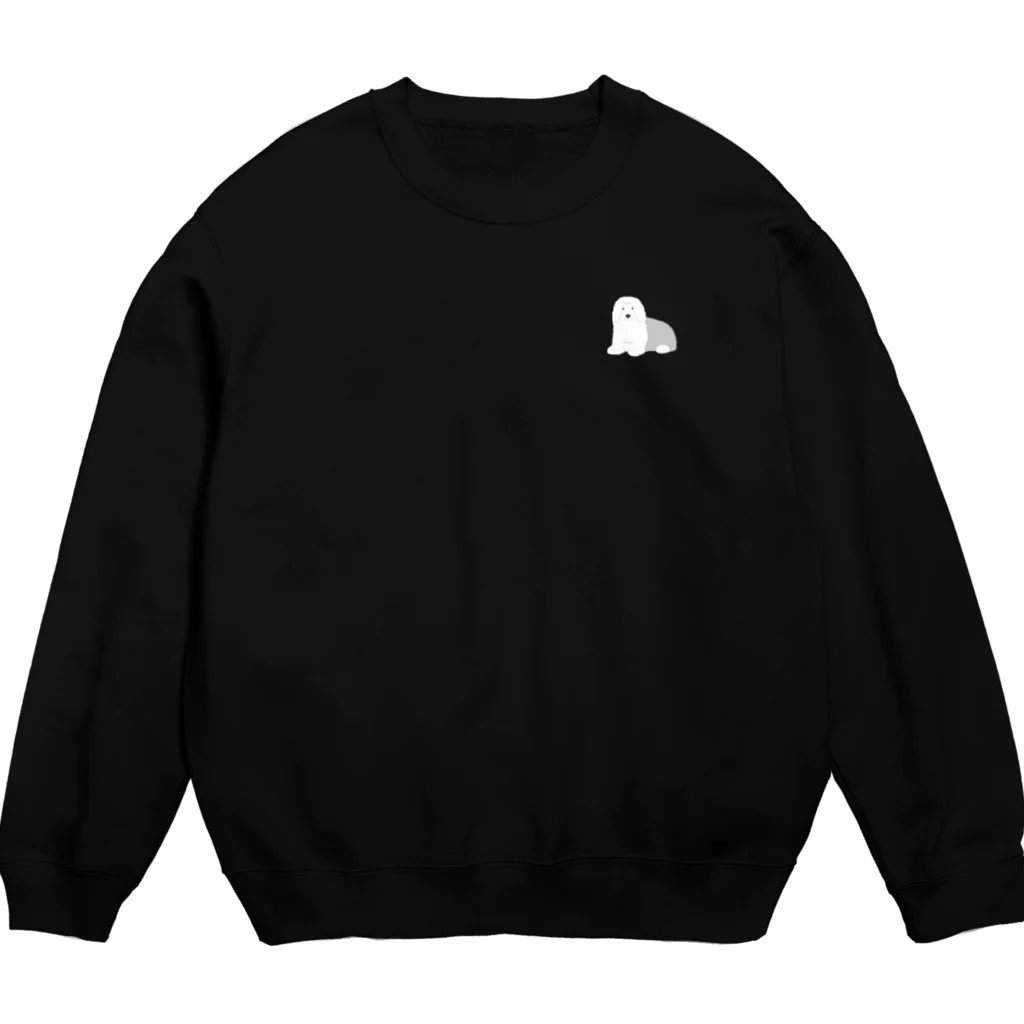 ゆいたっく／犬イラストのオールドイングリッシュシープドッグ2(ワンポイント) Crew Neck Sweatshirt