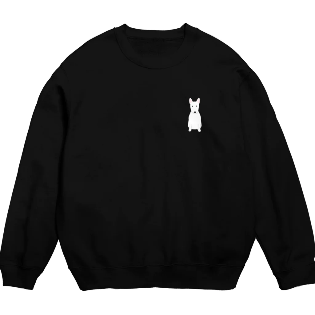 ゆいたっく／犬イラストのミニチュア・ブルテリア(ワンポイント) Crew Neck Sweatshirt