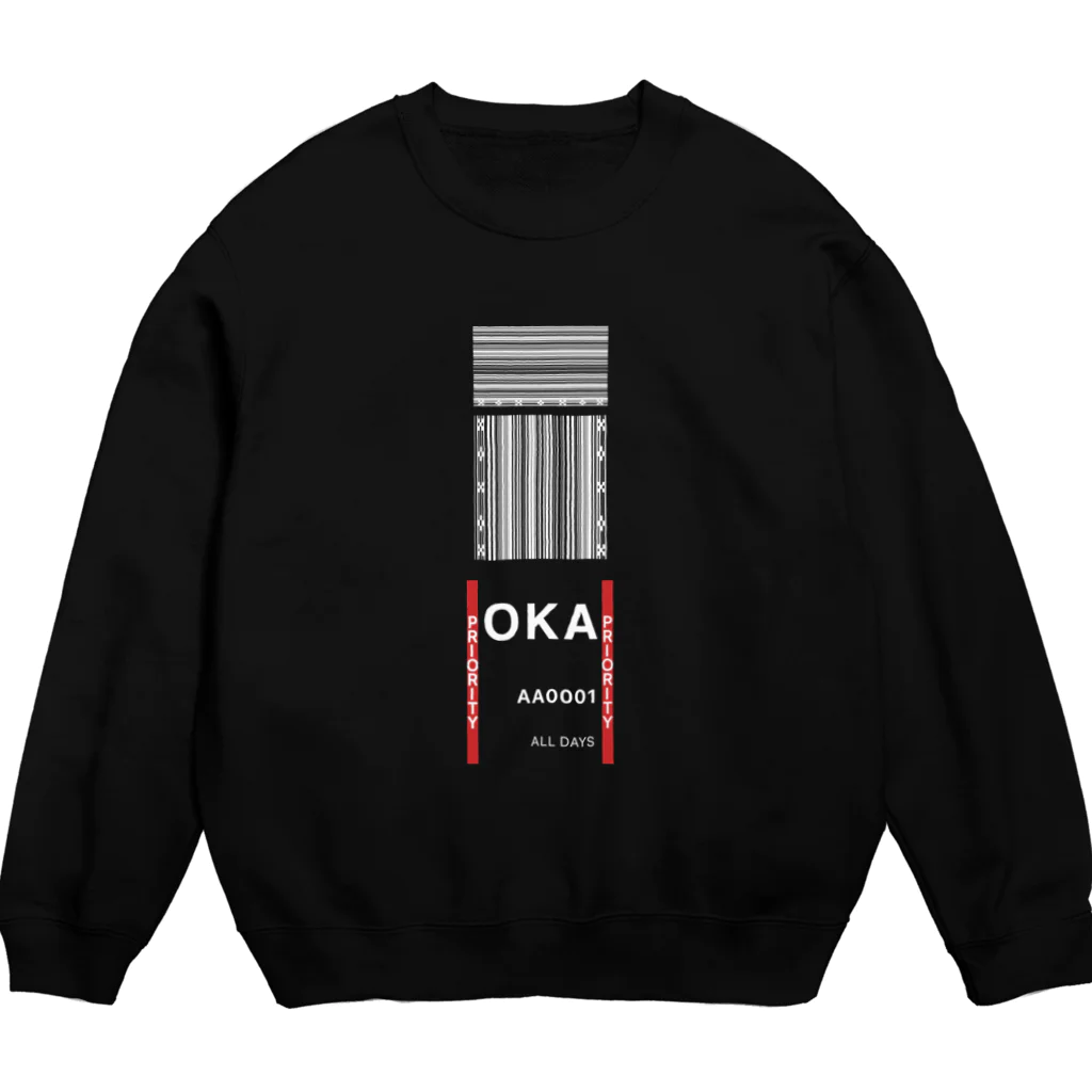 ガジュマルの箱の【レッド】那覇空港　空港タグ　バゲージタグ　3コード　 Crew Neck Sweatshirt