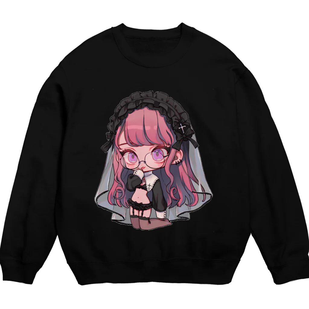 月城せいにゃん🐱💖🐾の闇堕ちシスターちゃん Crew Neck Sweatshirt