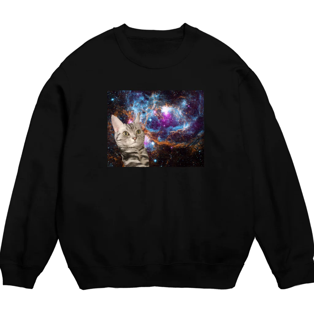 🥐🍞ちょきぷり🍞🥐のうちの宇宙猫 Crew Neck Sweatshirt